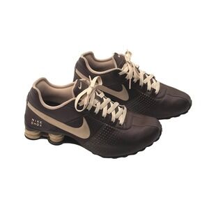 Nike Shox Running Shoes Women's 8.5 Brown Cream Sneakers 317547-207 Y2K